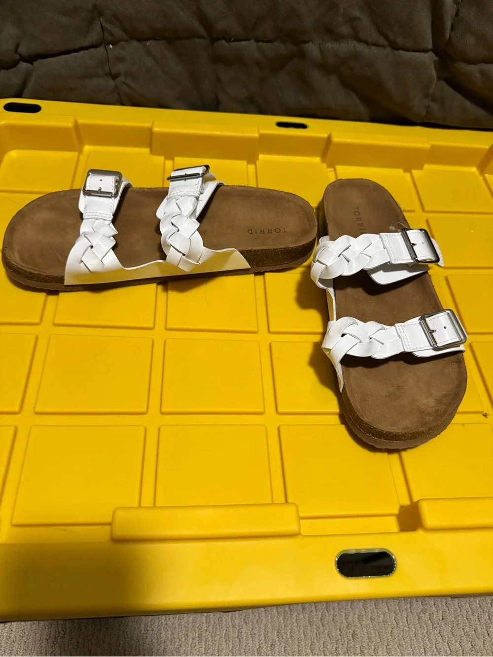 Torrid White Braided Double Buckle Sandals - Women’s 11.5 WW Slides